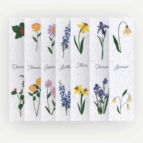 Calendrier marque-pages - Fleurs de naissance