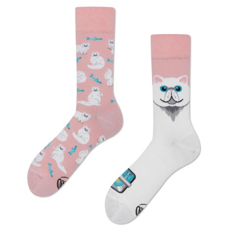 Chaussettes chat blanc