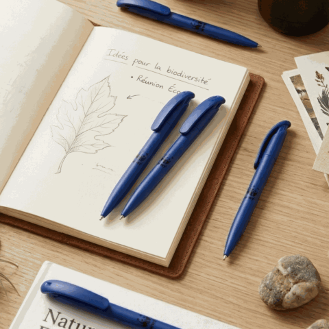 Lot de 5 stylos bleus foncés