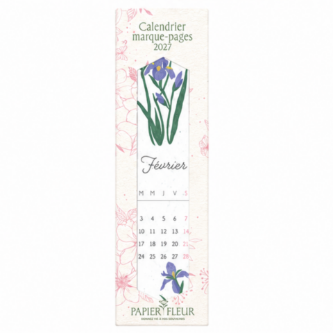 Calendrier marque page avec pochette "Fleurs de naissance" 2027