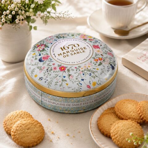 Boîte métal “Bouquet sauvage” : sablés caramel beurre salé